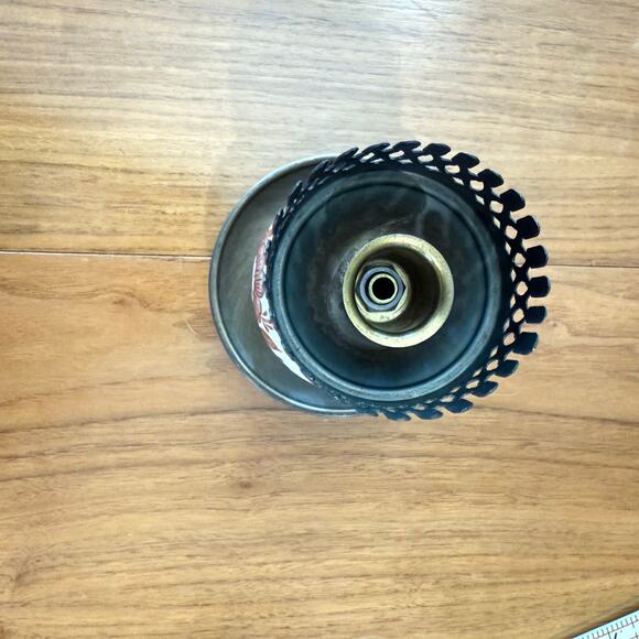 Vintage Hurricane Candle Holder Glass Chimney Brass Base and Shade - Picture 6 of 8